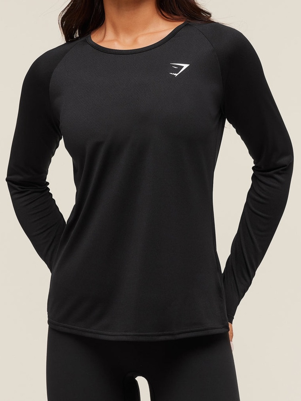 Gymshark Training Long Sleeve Top Black Athletic Lightweight Sleek Active Shirt